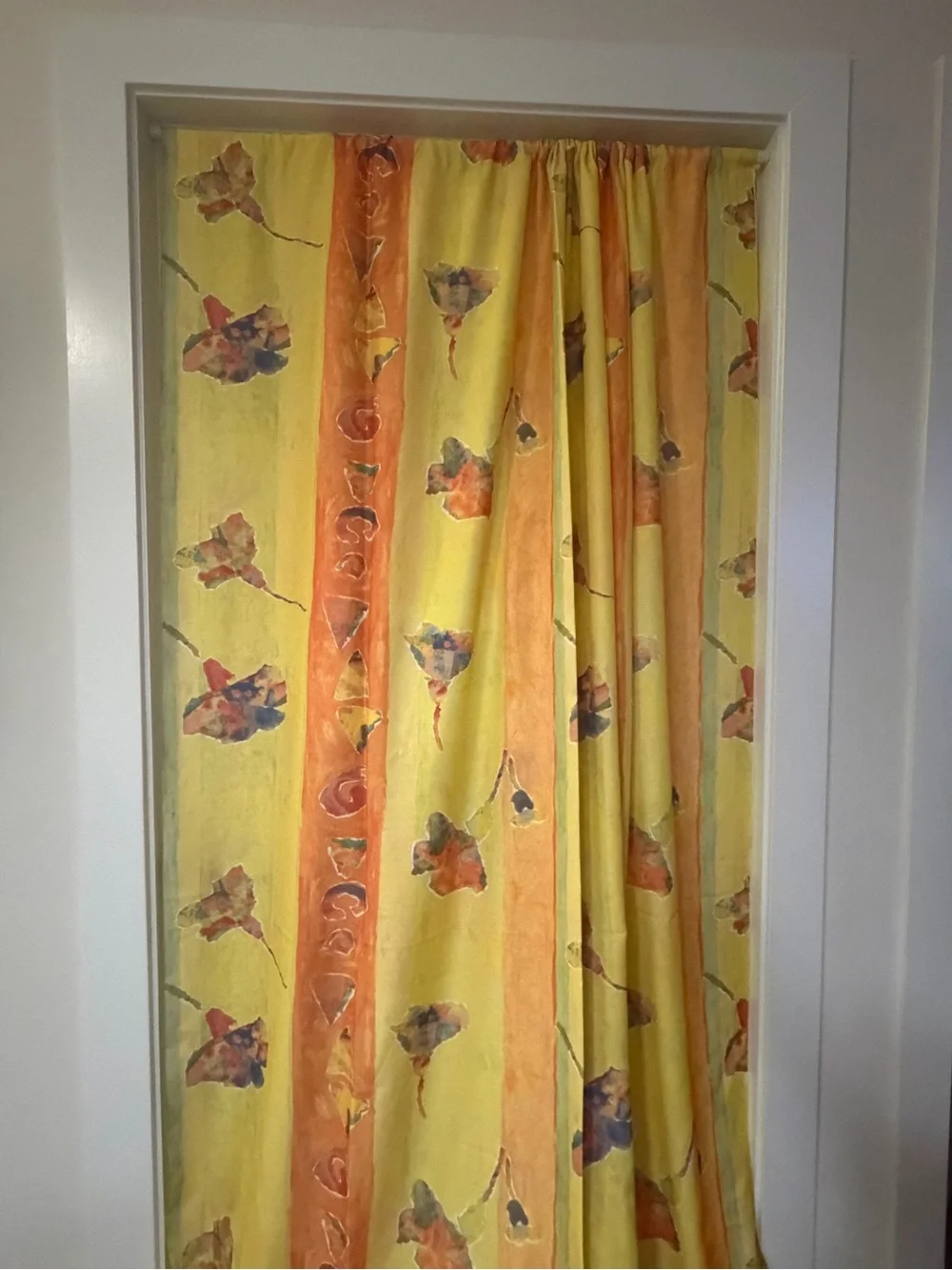 Hand-Sewn Watercolor Floral Single Panel Curtain — Unhemmed - Picture 5 of 12